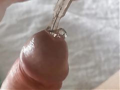Playing with my catheter and cock 2